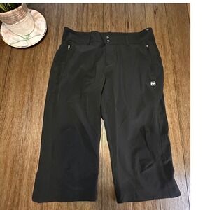 Nishiki Black Cycling Pants Biker Long Shorts Capris Sz 12 Padded Chamois Liner